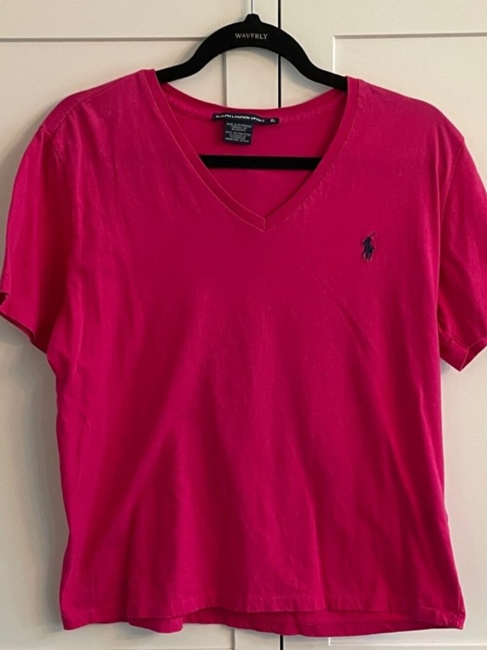 Sport Fuchsia V-Neck Short Sleeve Top